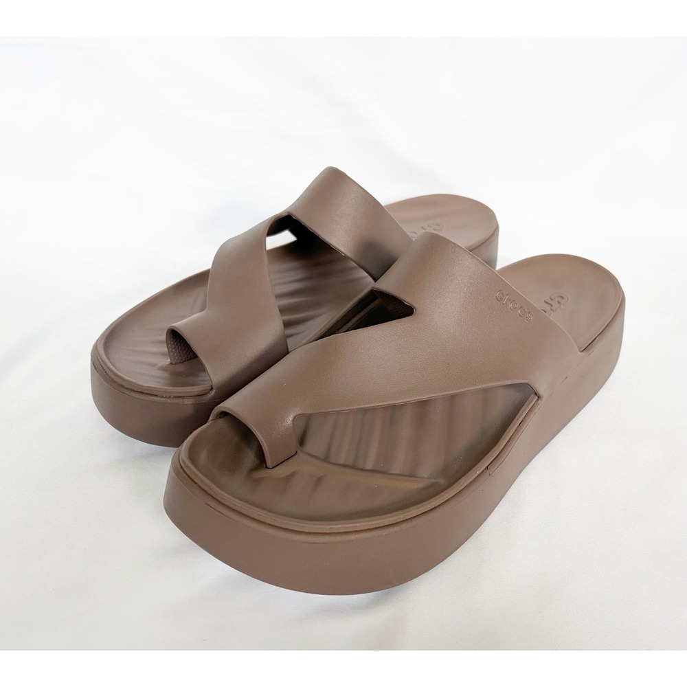 CROCS Getaway Platform Toe Loop Womens Slides Sandals Truffle